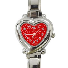 Christmas Pattern,love Red Heart Italian Charm Watch by nate14shop