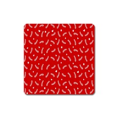 Christmas Pattern,love Red Square Magnet by nate14shop