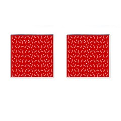 Christmas Pattern,love Red Cufflinks (square) by nate14shop