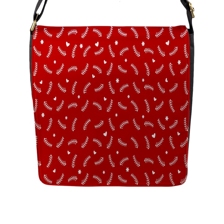 Christmas Pattern,love Red Flap Closure Messenger Bag (L)