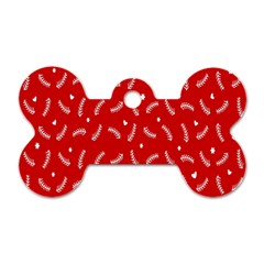 Christmas Pattern,love Red Dog Tag Bone (two Sides) by nate14shop