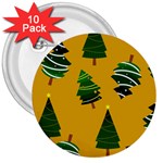 Christmas Tree,yellow 3  Buttons (10 pack)  Front