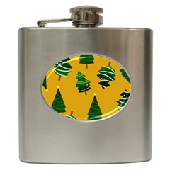 Christmas Tree,yellow Hip Flask (6 Oz) by nate14shop