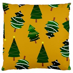 Christmas Tree,yellow Large Flano Cushion Case (one Side) by nate14shop