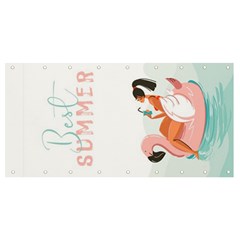 Summer Pink Lamingo Float Ocean Banner And Sign 8  X 4 