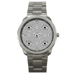 Eye Pattern Sport Metal Watch by designsbymallika