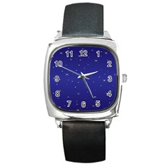 Gold-blue Square Metal Watch