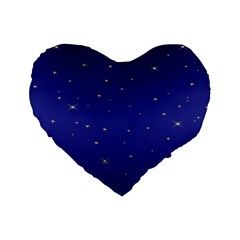 Gold-blue Standard 16  Premium Heart Shape Cushions