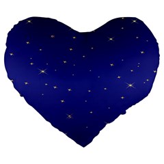 Gold-blue Large 19  Premium Heart Shape Cushions