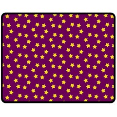 Stars,yellow Purple Fleece Blanket (medium)  by nate14shop