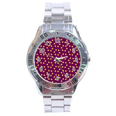 Stars,yellow Purple Stainless Steel Analogue Watch by nate14shop