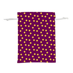 Stars,yellow Purple Lightweight Drawstring Pouch (l) by nate14shop