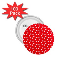 Stars-white Red 1 75  Buttons (100 Pack)  by nate14shop