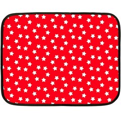 Stars-white Red Double Sided Fleece Blanket (mini)  by nate14shop