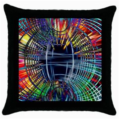 Color-background-structure-lines- Throw Pillow Case (black)