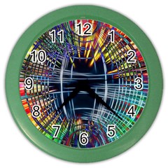 Color-background-structure-lines- Color Wall Clock