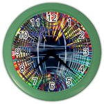 Color-background-structure-lines- Color Wall Clock Front