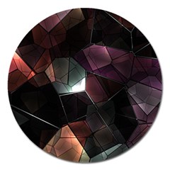 Crystals Background Designluxury Magnet 5  (round)