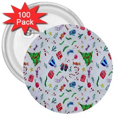 Wallpaper Special Christmas 3  Buttons (100 Pack) 