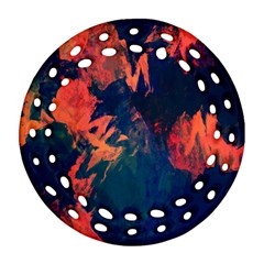 Background-abstrac Orange Ornament (round Filigree) by nateshop