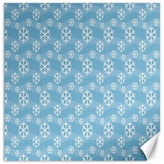 Snowflakes, White Blue Canvas 20  X 20  by nateshop