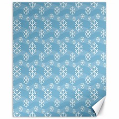 Snowflakes, White Blue Canvas 11  X 14  by nateshop