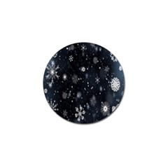 Snowflakes,white,black Golf Ball Marker (10 Pack)
