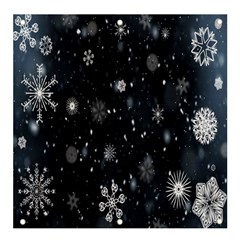 Snowflakes,white,black Banner And Sign 4  X 4  by nateshop