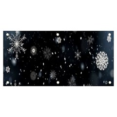 Snowflakes,white,black Banner And Sign 6  X 3  by nateshop