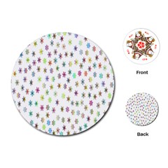 Snowflakes,colors Of The Rainbow Playing Cards Single Design (round) by nateshop