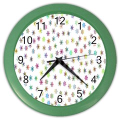 Snowflakes,colors Of The Rainbow Color Wall Clock by nateshop