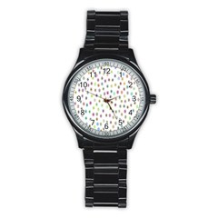 Snowflakes,colors Of The Rainbow Stainless Steel Round Watch by nateshop