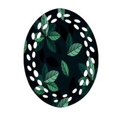 Leaves Oval Filigree Ornament (two Sides) by nateshop