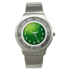 Light Green Abstract Stainless Steel Watch