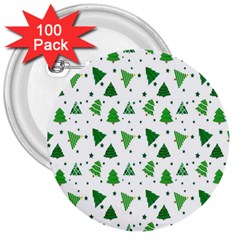 Christmas-trees 3  Buttons (100 Pack) 