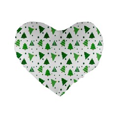 Christmas-trees Standard 16  Premium Flano Heart Shape Cushions by nateshop