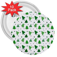 Christmas-trees 3  Buttons (10 Pack)  by nateshop