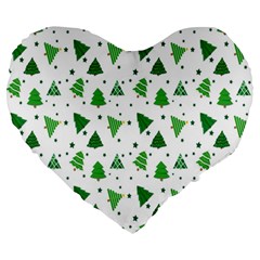 Christmas-trees Large 19  Premium Heart Shape Cushions by nateshop