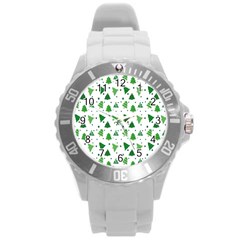 Christmas-trees Round Plastic Sport Watch (l) by nateshop