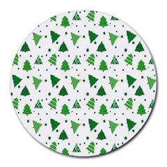 Christmas-trees Round Mousepads by nateshop