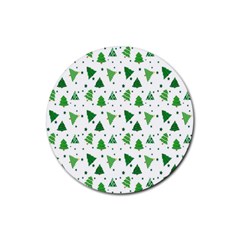 Christmas-trees Rubber Round Coaster (4 Pack) by nateshop