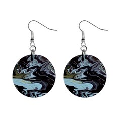 Abstract Painting Black Mini Button Earrings by nateshop