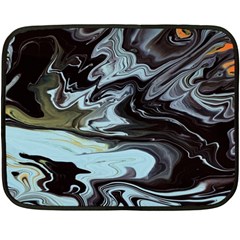 Abstract Painting Black Double Sided Fleece Blanket (mini)  by nateshop