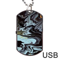 Abstract Painting Black Dog Tag Usb Flash (two Sides) by nateshop