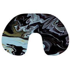 Abstract Painting Black Travel Neck Pillow by nateshop