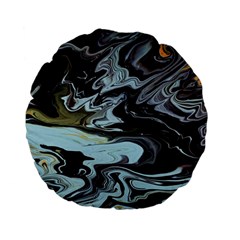 Abstract Painting Black Standard 15  Premium Flano Round Cushions by nateshop