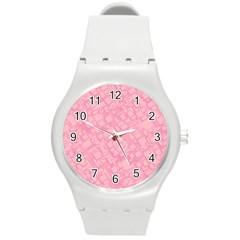 Pink Round Plastic Sport Watch (m) by nateshop