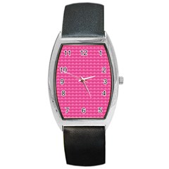 Abstract-pink Love Barrel Style Metal Watch by nateshop