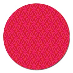 Background Red Motif Magnet 5  (round)