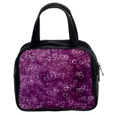 Background Purple Love Classic Handbag (two Sides)